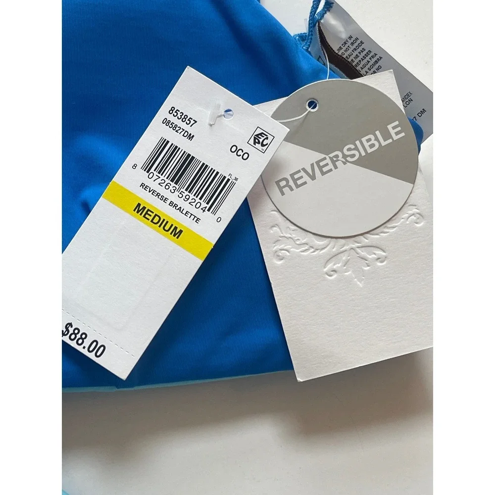 BECCA Audrey‎ Reversible Bralette Bikini Top Women's Size Medium